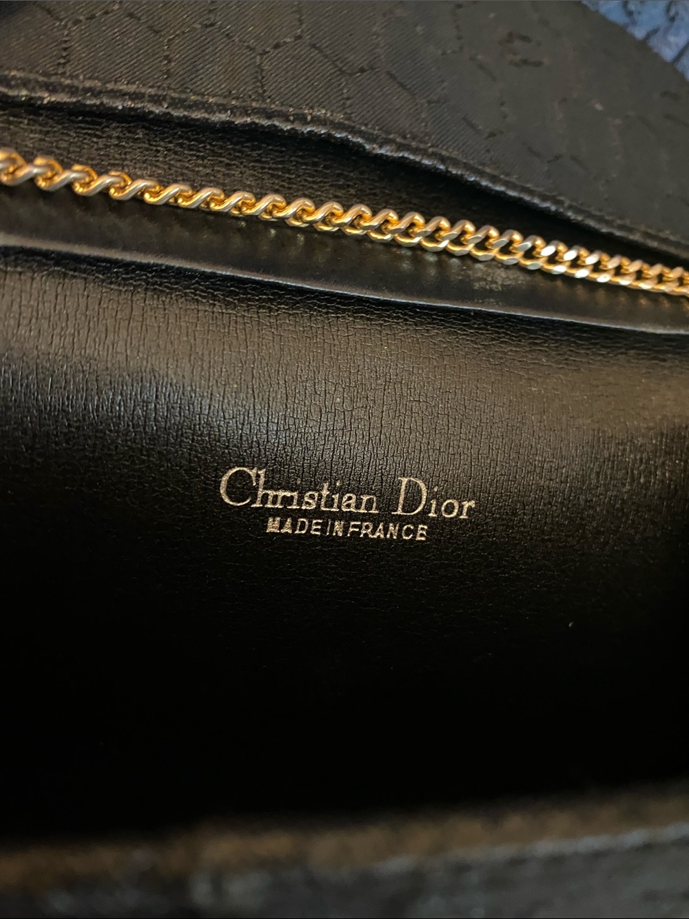 Dior Black Quilted Envelope Crossbody with Gold 'CD' Logo and Chain - Picture 5 of 11
